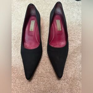 Elegant Black & Pink Kitten Heels